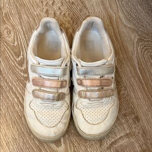 Veja Kids' White Sneakers with Metallic Straps